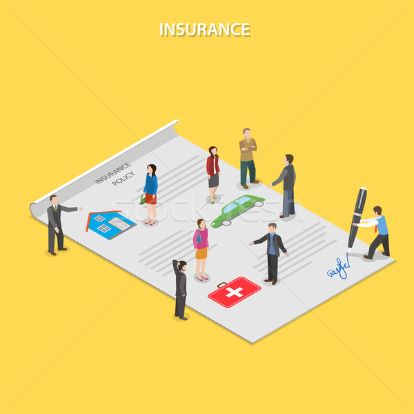 Insurance policy flat isometric vector concept.  Stock photo © TarikVision
