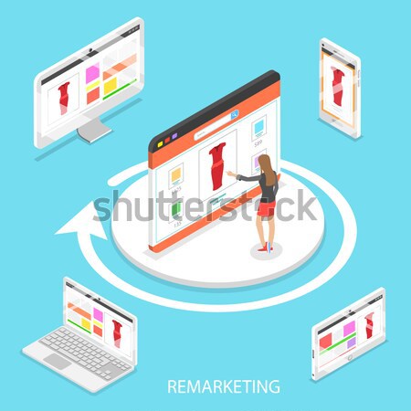 Content sharing flat isometric vector concept. Stock photo © TarikVision