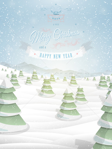 Christmas greeting template vector illustration.  Stock photo © TarikVision