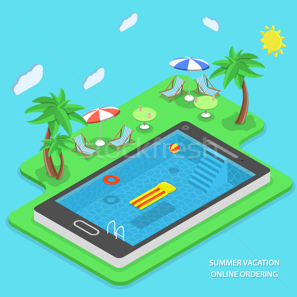 Summer vacation online ordering vector concept. Stock photo © TarikVision