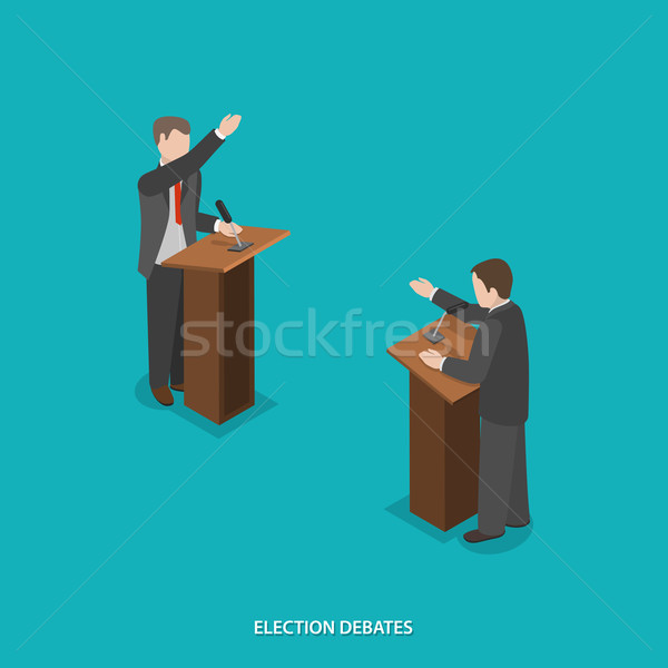 Election debates flat isometric vector. Stock photo © TarikVision