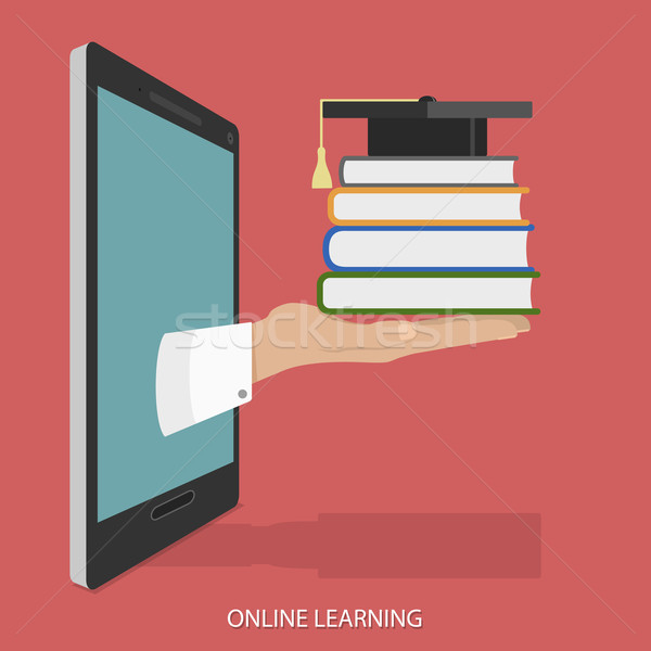 Online Education Flat Isometric Vector Concept. Stock photo © TarikVision