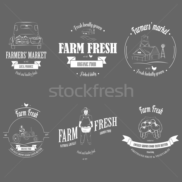 Farm Fresh Products Badge Set. Stock photo © TarikVision