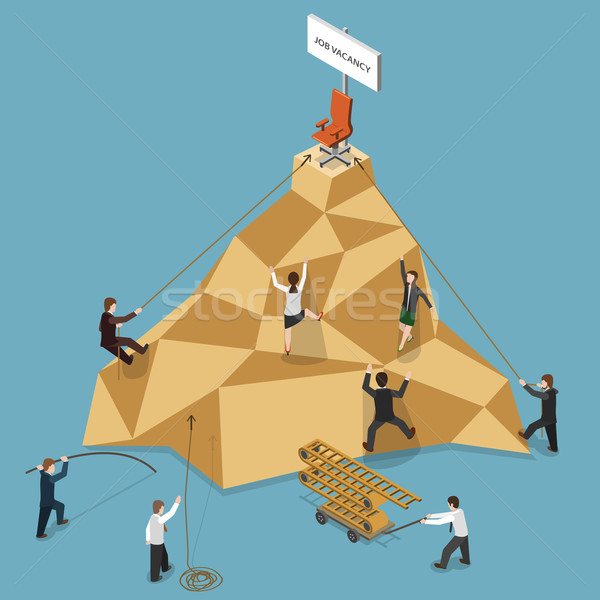 Job Vacancy Flat Isometric Vector Illustration. Stock photo © TarikVision
