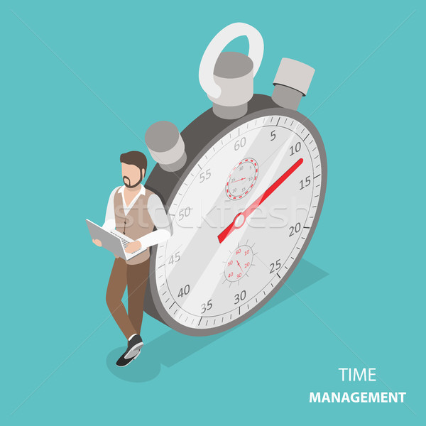 Time management flat isometric vector concept Stock photo © TarikVision