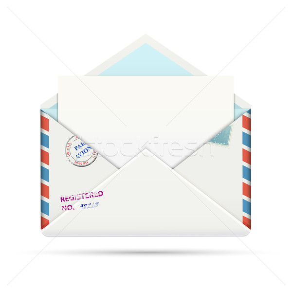 открытых воздушная почта бумаги конверт бизнеса знак Сток-фото © TarikVision