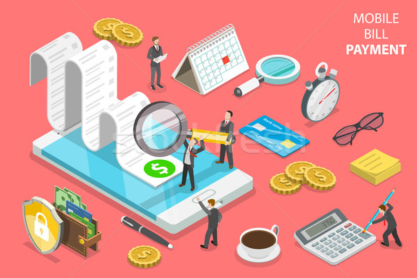 Online bill payment flat isometric vector concept. Stock photo © TarikVision