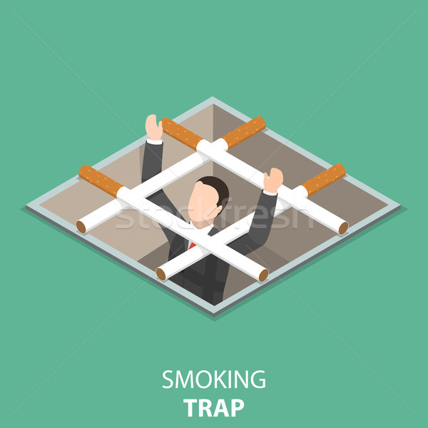 Smoking trap flat isometric vector concept. Stock photo © TarikVision