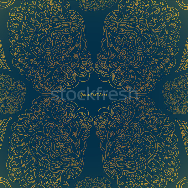 Art floral golden pattern on dark background Stock photo © TarikVision