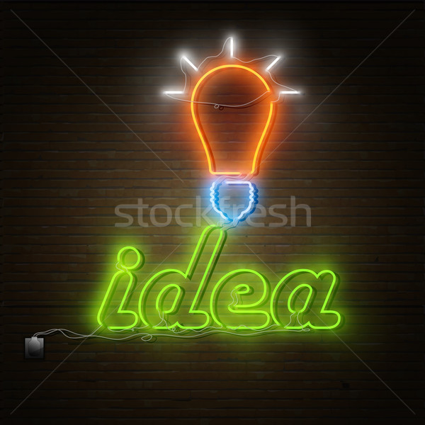 Foto d'archivio: Neon · idea · testo · elettrica · lampadina · luce