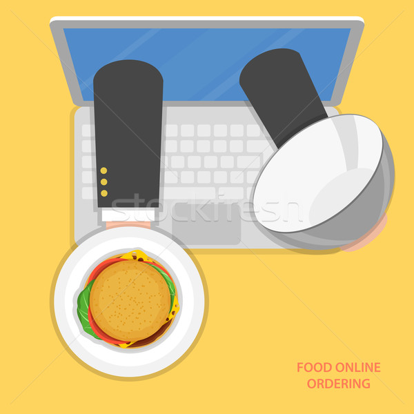 Online food ordering flat vector concept.  Stock photo © TarikVision
