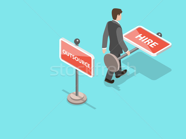 Outsource flat isometric vector concept. Stock photo © TarikVision
