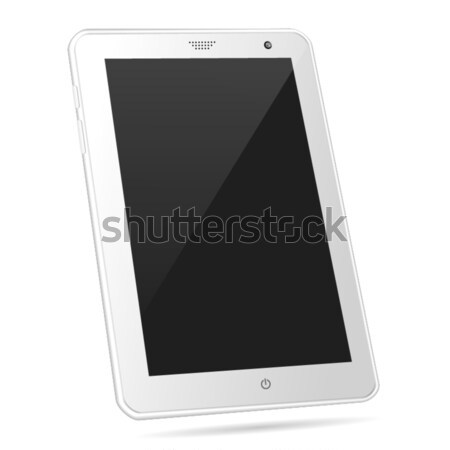 Tilted white tablet PC eps10 vector illustration Stock photo © TarikVision
