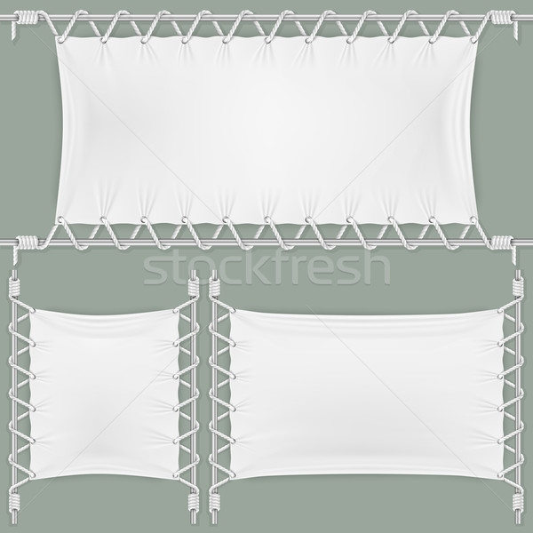 Stretched By Ropes Textile Banners Set. Stock photo © TarikVision
