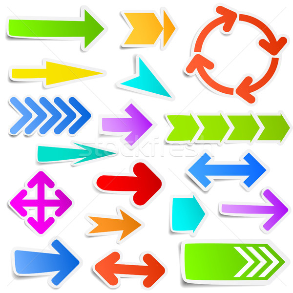 Stock photo: Colourful paper arrow stickers