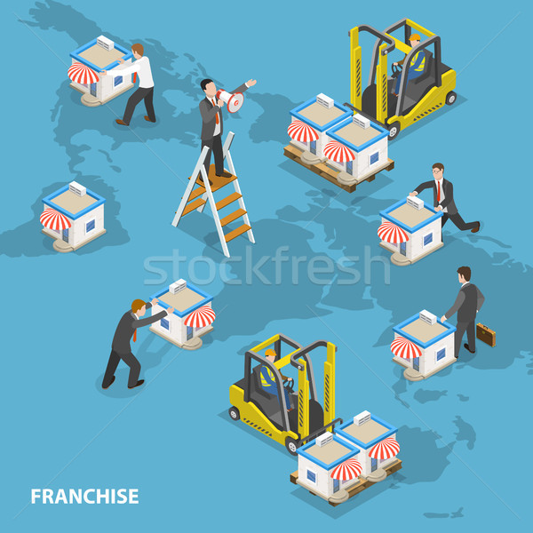 Franchise flat isometric vector concept. Stock photo © TarikVision