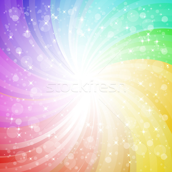Abstract rainbow background with sparks and glares eps10 vector  Stock photo © TarikVision