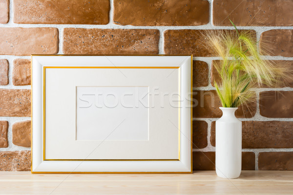 Złota odznaczony krajobraz ramki dekoracyjny Zdjęcia stock © TasiPas