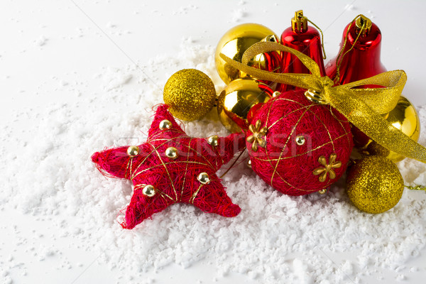 Navidad rojo oro ornamento estrellas Foto stock © TasiPas