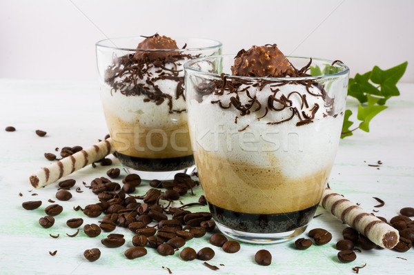 Chocolate cocktail with cream Stock photo © TasiPas