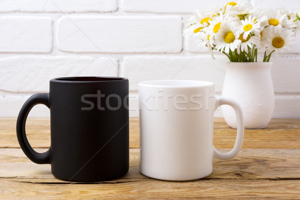 Blanche noir mug camomille bouquet [[stock_photo]] © TasiPas