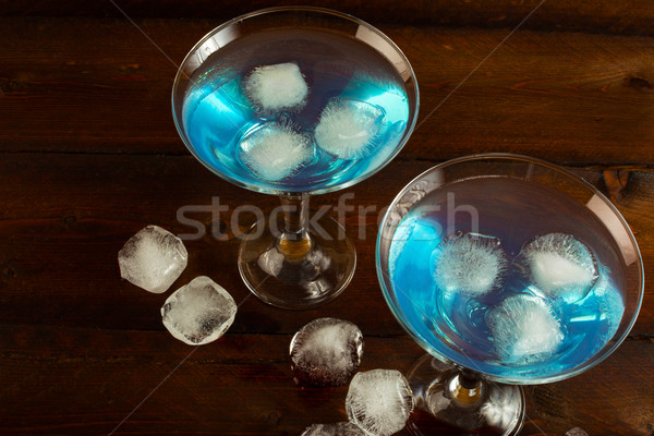 Cocktail Blue Lagoon top view Stock photo © TasiPas
