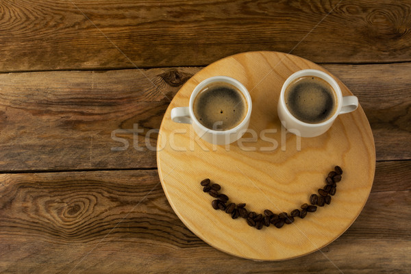Stockfoto: Grappig · koffiepauze · houten · koffiekopje · koffiemok · ochtend