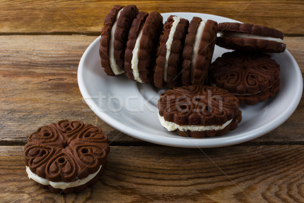 Chocolade cookies zoete dessert eigengemaakt Stockfoto © TasiPas