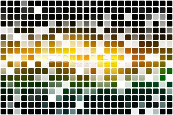 Brown orange green occasional opacity mosaic over white   Stock photo © TasiPas