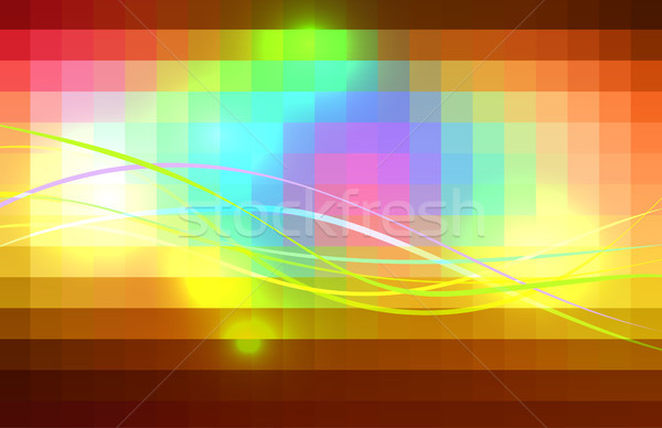 Red pink green blue brown glowing colored lines background  Stock photo © TasiPas