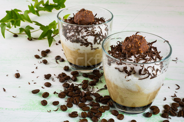 Chocolate dessert in glasses Stock photo © TasiPas