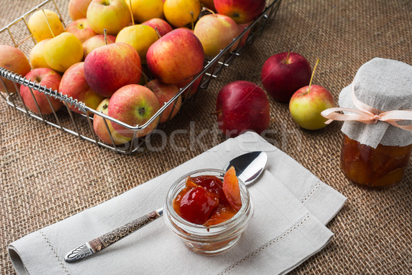 Stockfoto: Glas · appel · jar · servet · appels