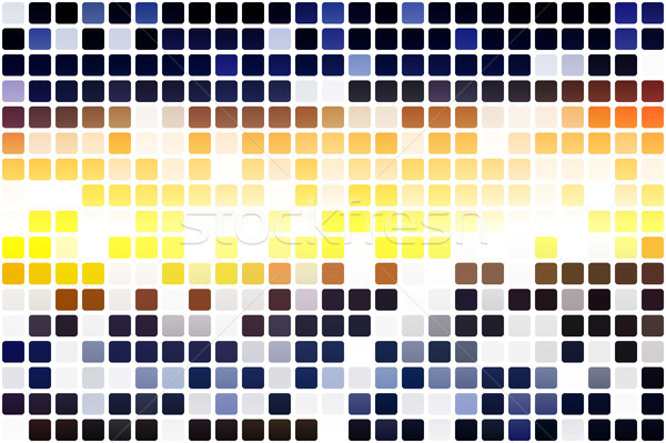 Blue yellow orange black occasional opacity mosaic over white   Stock photo © TasiPas