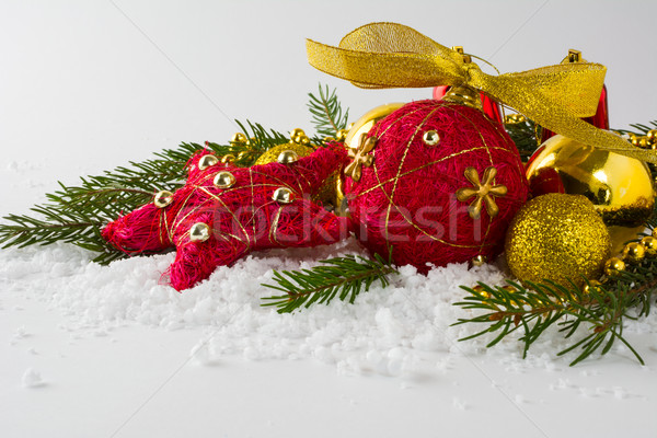 Christmas red straw ornament Stock photo © TasiPas