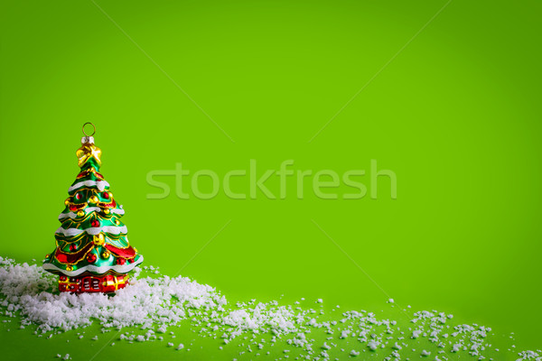 Navidad vidrio árbol de navidad ornamento saludo espacio de la copia Foto stock © TasiPas