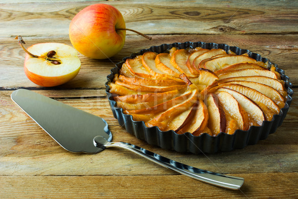 Foto stock: Tradicional · torta · de · maçã · fruto · sobremesa · fresco