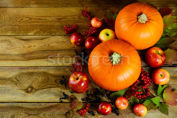 Toamnă sezonier legume fructe Ziua Recunostintei felicitare Imagine de stoc © TasiPas