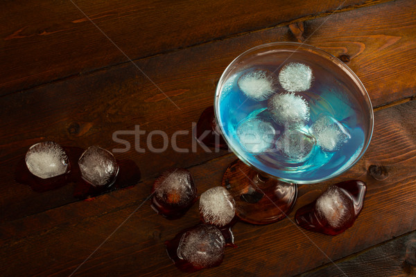 Blue Lagoon cocktail top view Stock photo © TasiPas