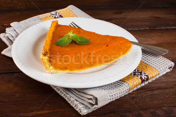 Stock photo: pumpkin pie on plate