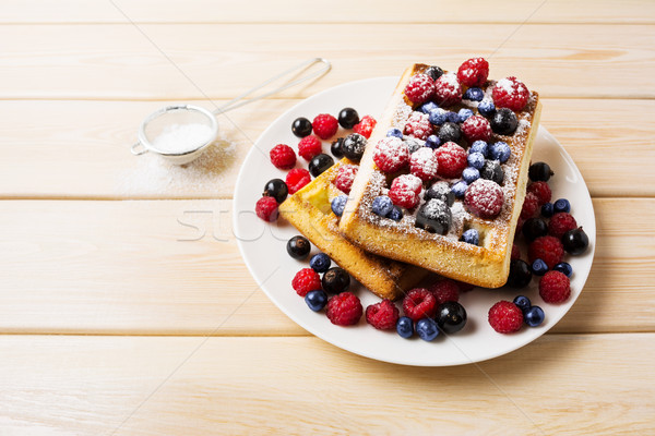 Foto d'archivio: Mirtillo · lampone · zucchero · colazione · soft · fresche