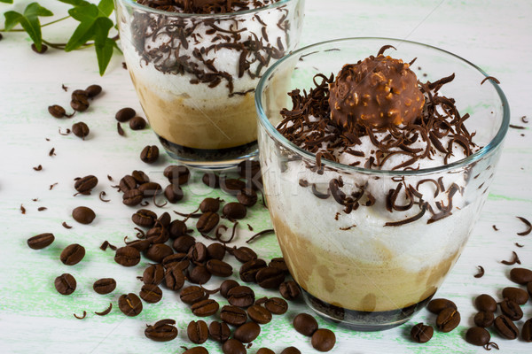 Kávé koktél csokoládé cukorka ital desszert Stock fotó © TasiPas