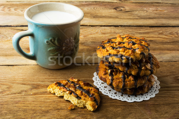 Cookies coating chocolate and milk Stock photo © TasiPas