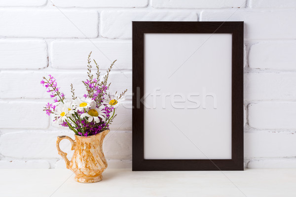 Nero rosolare frame camomilla viola Foto d'archivio © TasiPas
