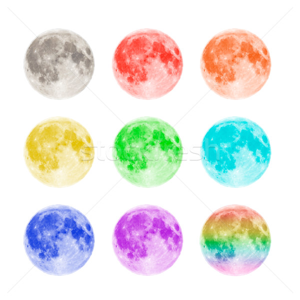 Multicolored full moons isolated on white background  Stock photo © TasiPas