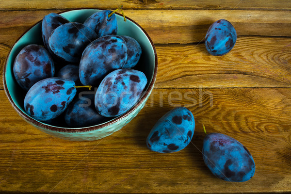 plums prunes top view Stock photo © TasiPas