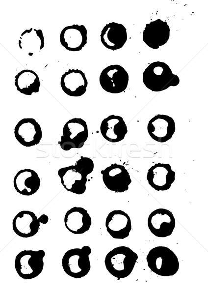 Stockfoto: Ingesteld · inkt · papier · kunst · zwarte · behang