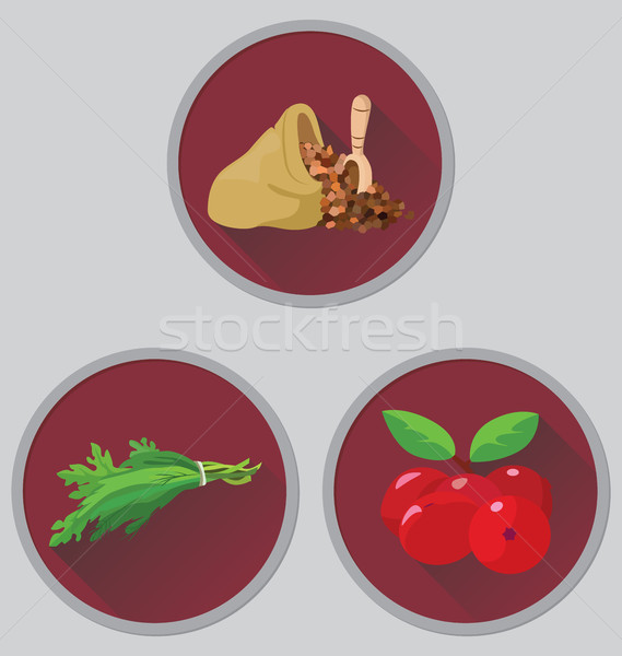 grains, herbs and berries - useful products Stock photo © tatiana3337