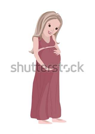 Stock photo: Pregnant woman looking at her belly