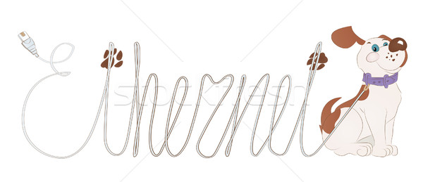 Dog on a leash in the form of an Ethernet cable Stock photo © tatiana3337