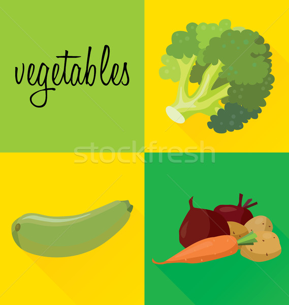 Vegetables: Broccoli, zucchini, beets, potatoes, carrots Stock photo © tatiana3337